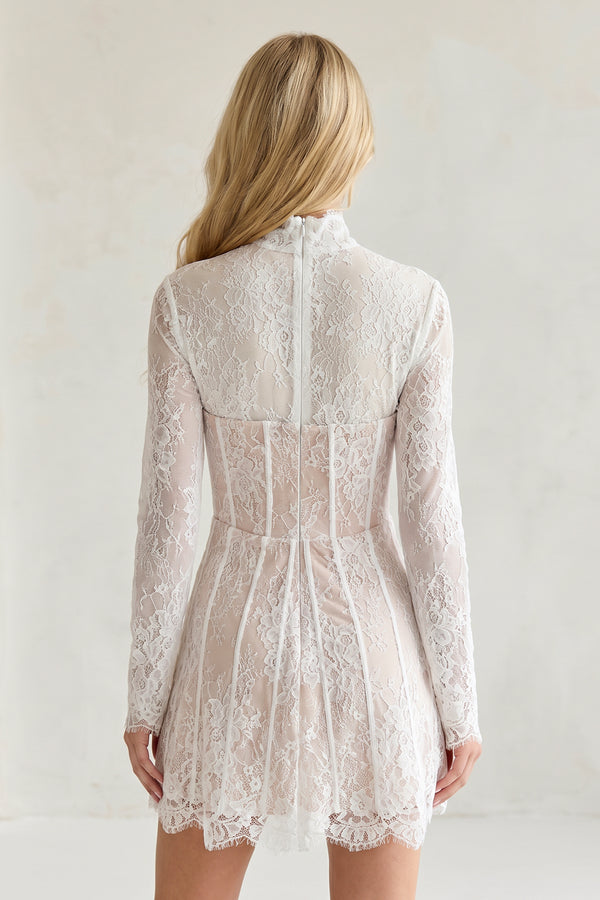 Kasen | Charming Sheath High Neck  Lace Short Homecoming Dresses- KissProm