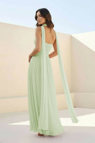 Kiora | Pink - Strapless A Line Chiffon Pleated Long Prom Dresses - KissProm
