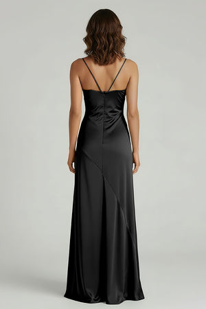 Spaghetti Straps Long Sheath Prom Dress With Split - KISSPROM PROM DRESSES