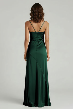 Spaghetti Straps Long Sheath Prom Dress With Split - KISSPROM PROM DRESSES