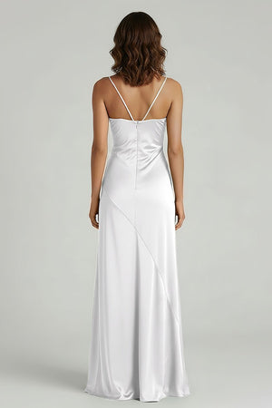 Spaghetti Straps Long Sheath Prom Dress With Split - KISSPROM PROM DRESSES