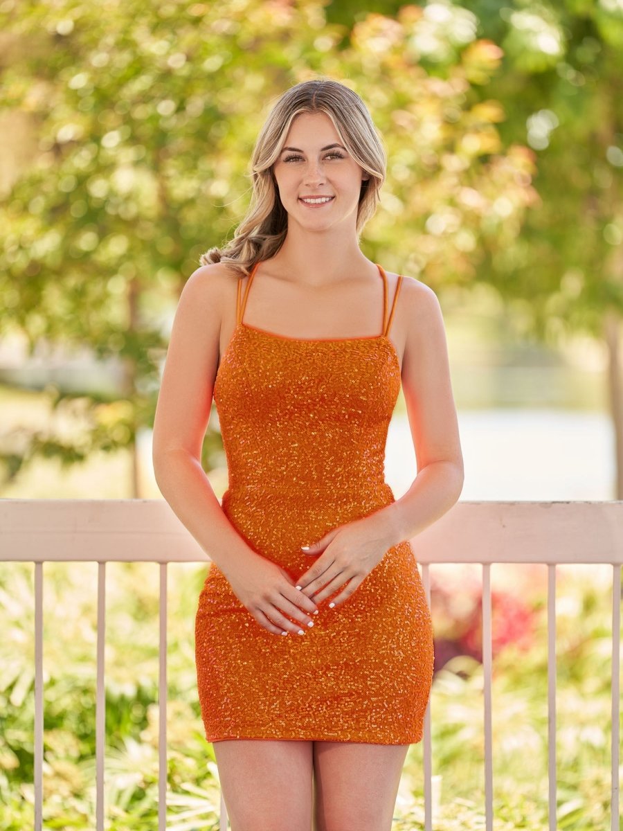 orange homecoming dress lucy in the sky Corset Bodycon Dress in Neon Orange