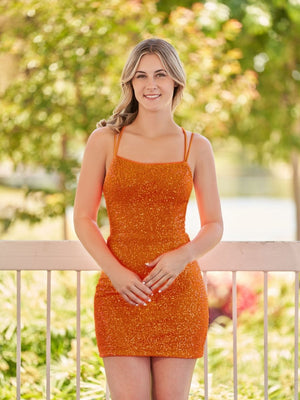 Esme |Bodycon Scoop Neck Sequins Homecoming Dress
