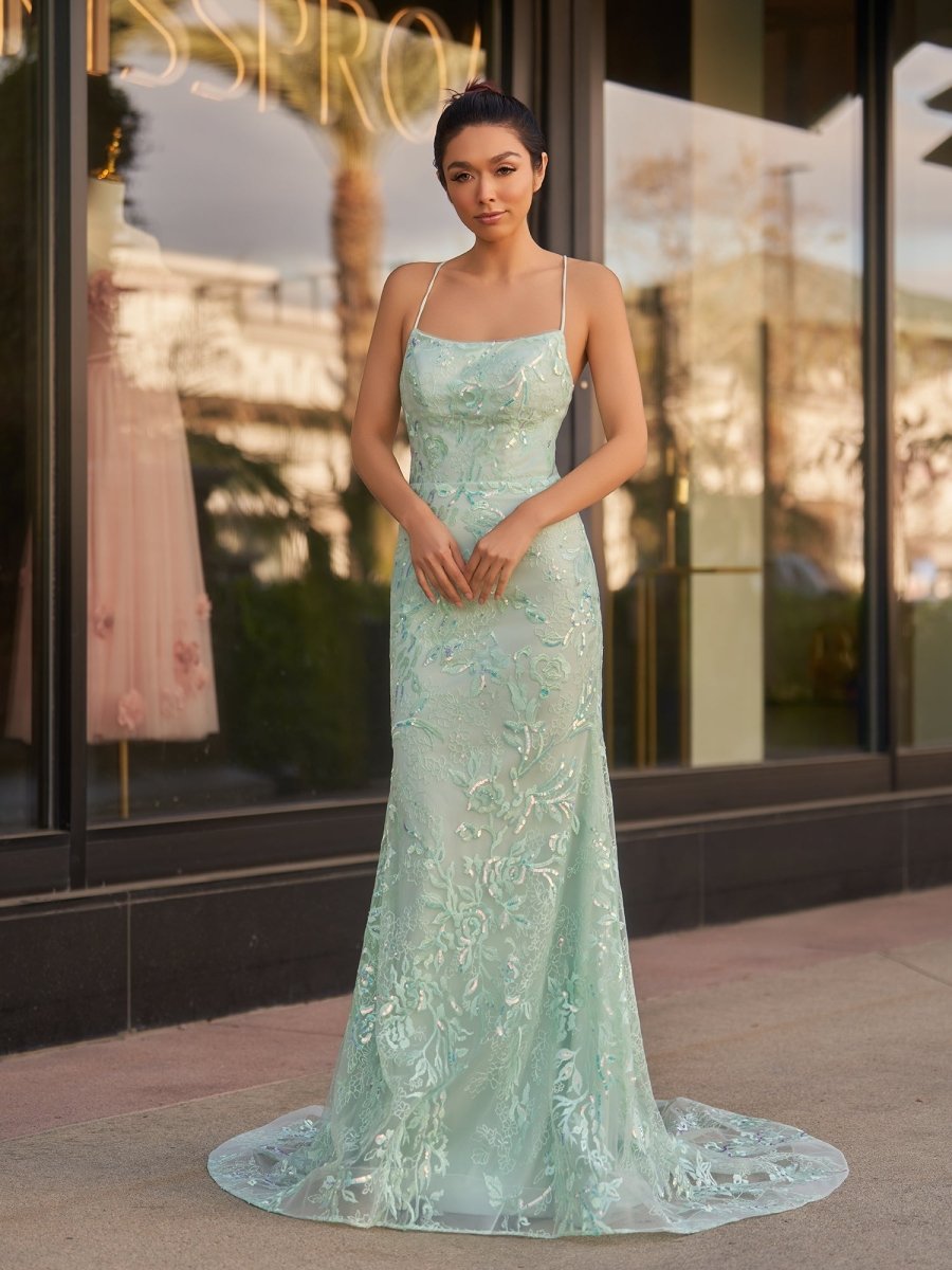 Sylvia Lilac Mermaid Scoop Lace Prom Dress with Lace-up Open back Sylvia Lilac Mermaid Scoop Lace Prom Dress with Lace-up Open back