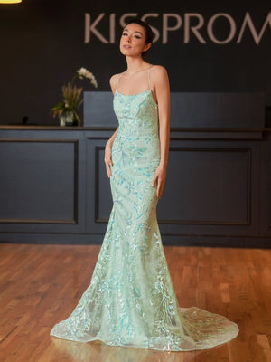 Sylvia |Mermaid Scoop Lace Long Prom Dress