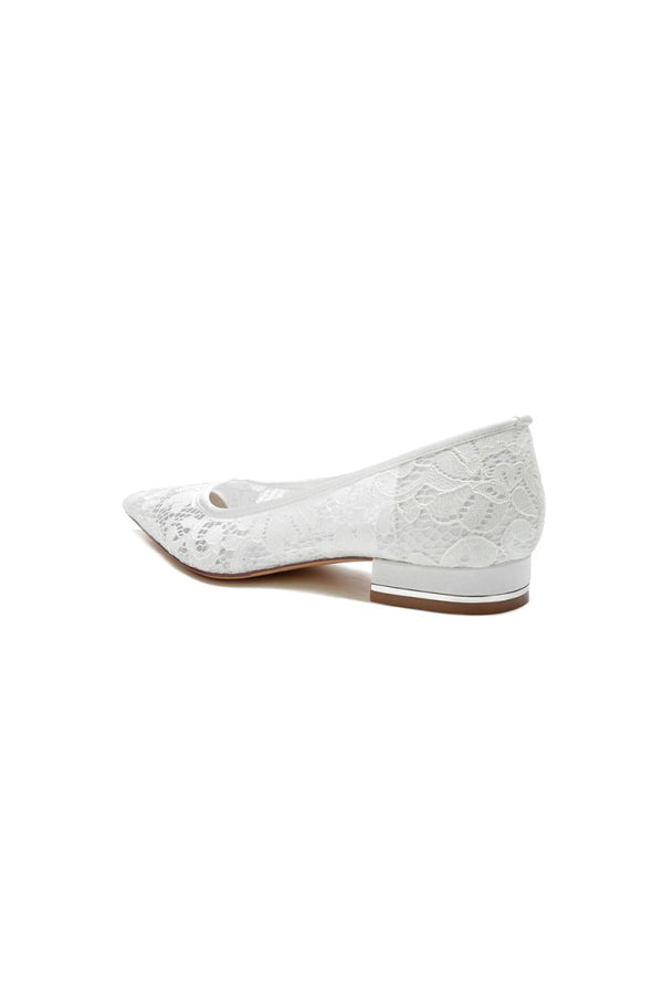 Lace Cocktail Pointed Toe Flats - KissProm