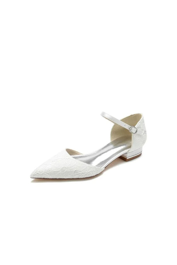 Lace One - strap Buckle Pointed Toe Mules - KissProm