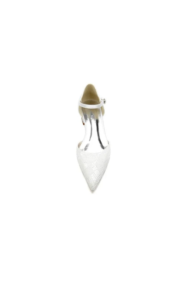 Lace One - strap Buckle Pointed Toe Mules - KissProm