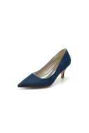 Lace Pointed Toe Kitten Heels - KissProm