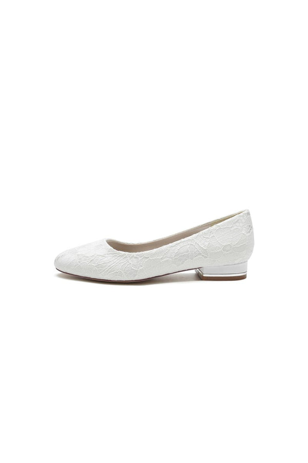 Lace Round Toe Flats - KissProm