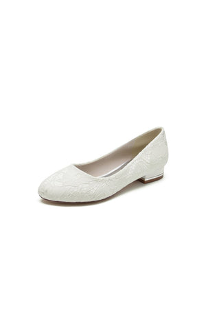 Lace Round Toe Flats - KissProm