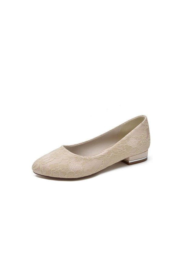 Lace Round Toe Flats - KissProm