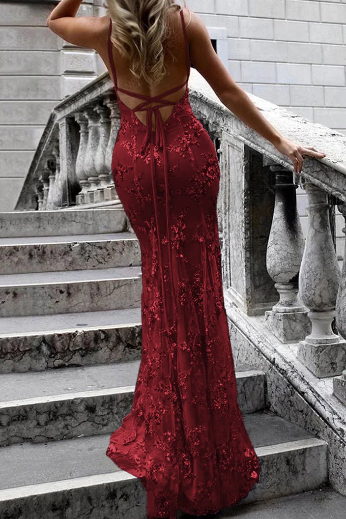 red and gold lace dress Quinceanera Dress 1572 by Dancing Queen Burgundy / XSmall main image 1