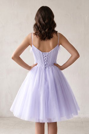 Lavender A Line Sweetheart Spaghetti Straps Tulle Short Homecoming Dresses (2) | KISSPROM