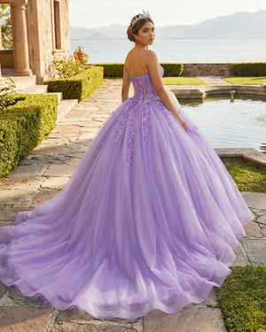 Lavender Ball-Gown Tulle 3D Flowers Sweetheart Quinceanera Dresses (2) | KISSPROM