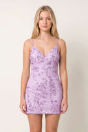 Lavender Bodycon V Neck Sequined Satin Mini Homecoming Dresses | KISSPROM