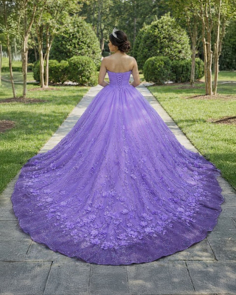 purple lace dress A-Line Off Shoulder Tulle Long Prom Dress, Purple Lace Long Formal US 4 / Purple Our KissProm Princess A Line Corset Prom Dress was made for that magical evening so twirl Lavetir Light Royal Blue A-Line/Princess