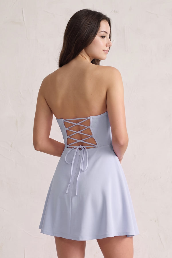 Lavender Lace Sweetheart A-Line Linen Short Homecoming Dress (4) | KISSPROM