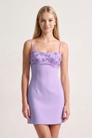 Lavender Spaghetti Straps Sheath Satin Mini Homecoming Dress | KISSPROM