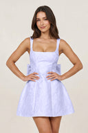 Lavender Square Neck A Line Short Homecoming Dresses With Bow | KISSPROM