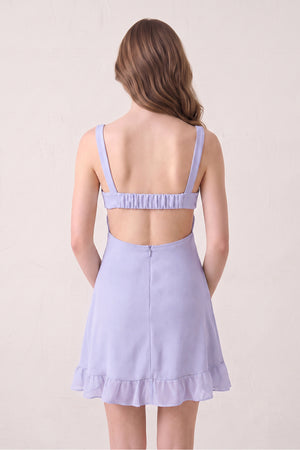 Lavender Sweetheart Chiffon Ruffled A-Line Cut-Out Homecoming Dress (2) | KISSPROM