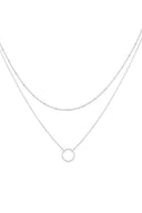 Layered Gold Circle Pendant Necklace