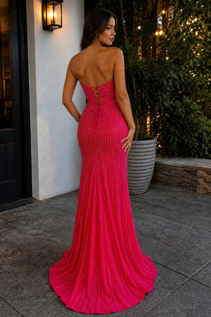 Royal Blue Sweetheart Mermaid Satin Beaded Long Formal Prom Dresses With Cutout