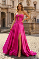 A Line Sweetheart Royal Blue Keyhole Long Prom Dress - KISSPROM PROM DRESSES