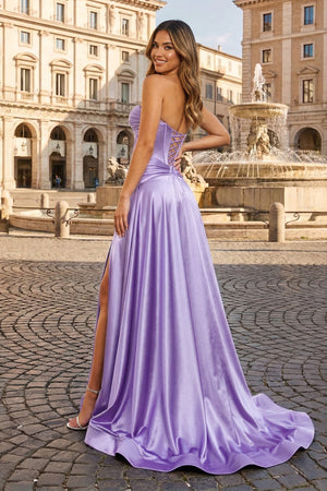 A Line Sweetheart Royal Blue Keyhole Long Prom Dress - KISSPROM PROM DRESSES