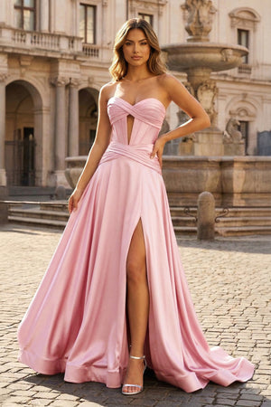 A Line Sweetheart Royal Blue Keyhole Long Prom Dress - KISSPROM PROM DRESSES