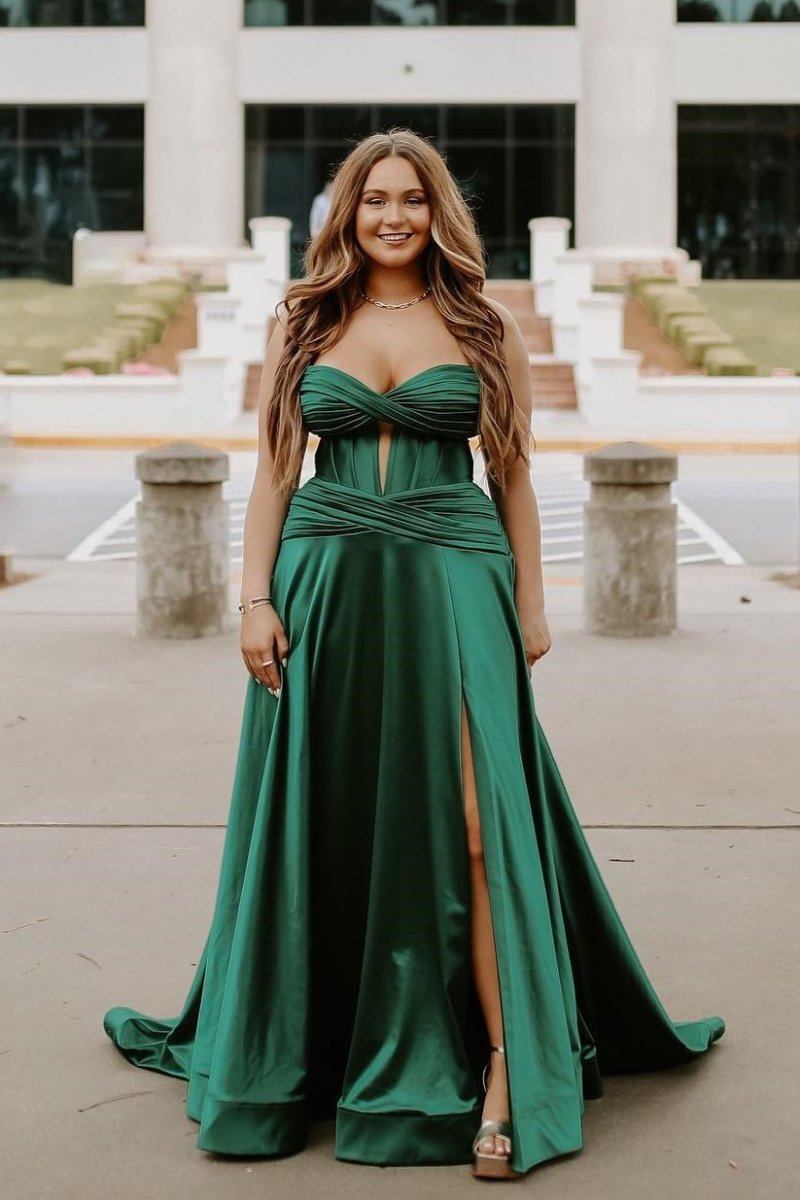 royal dark green dress Dark Green Bodycon Mikado Mother of Bride Dress main image 0