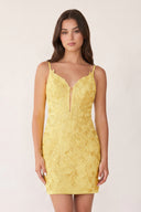 Lemon Sheath Lace Short Homecoming Dresses | KISSPROM