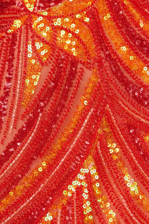 Orange Strapless V Neck Sequins Bodycon Short Homecoming Dresses - KISSPROM