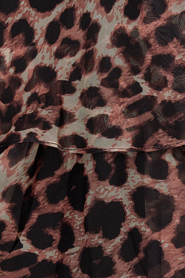 Leopard Sweetheart Leopard Print Chiffon A Line Homecoming Dress With Beading - KISSPROM