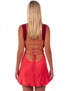 Leya | Red - Sweetheart A Line Satin Pleated Short Homecoming Dresses