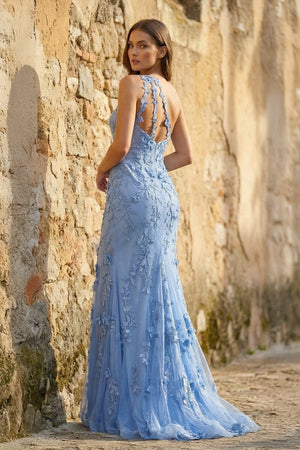 Mermaid One Shoulder Lace Long Prom Dress with Slit - KissProm