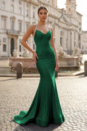 Light Lilac Halter Satin Mermaid Long Prom Dresses with Beading