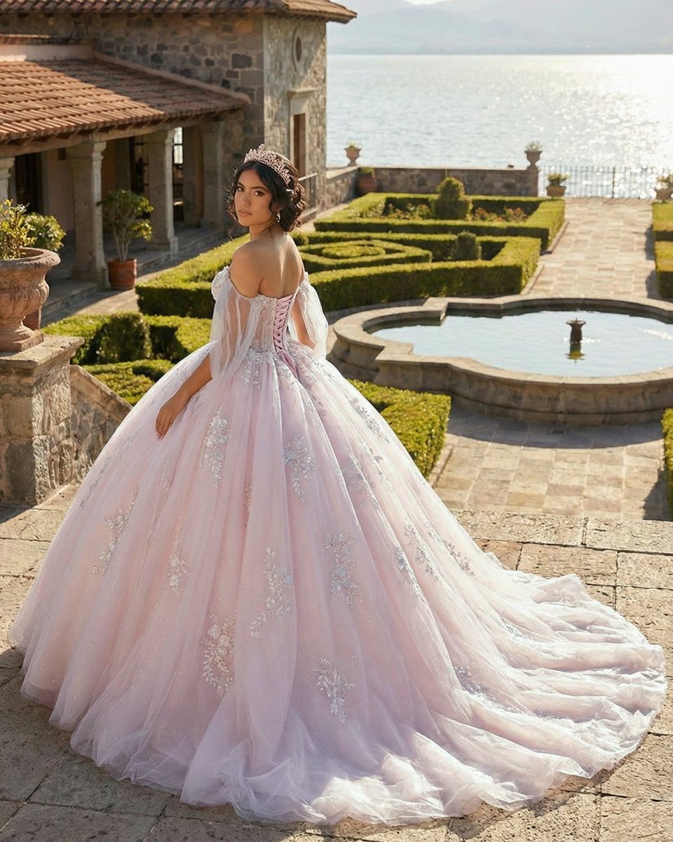 Light Pink Ball Gown Appliqued Quinceaera Dresses Blush Pink / 14 Light Pink Ball Gown Appliqued Quinceaera Dresses Blush Pink / 14