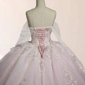 Judy | Light Pink Ball Gown Appliqued Quinceañera Dresses