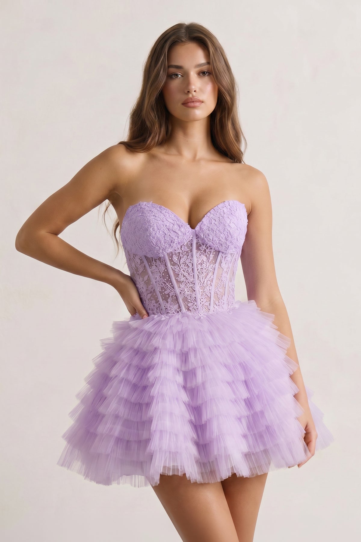 A-Line Ruffled Yellow Strapless Corset Short Homecoming Dress