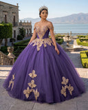 Lilac Off the Shoulder Quinceanera Dresses with Appliques | KISSPROM