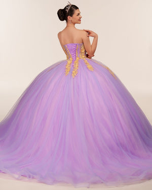 Lilac Sweetheart Sleeveless Quinceanera Dresses with Appliques