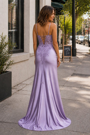 Beatrice | Sheath Black Long Appliques Prom Dress