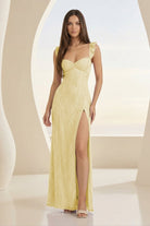 Liorisse | Lavender - Sweetheart Sheath Lace Ruffled Formal Prom Dresses With Slit - KissProm