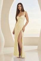 Liorisse | Lavender - Sweetheart Sheath Lace Ruffled Formal Prom Dresses With Slit - KissProm