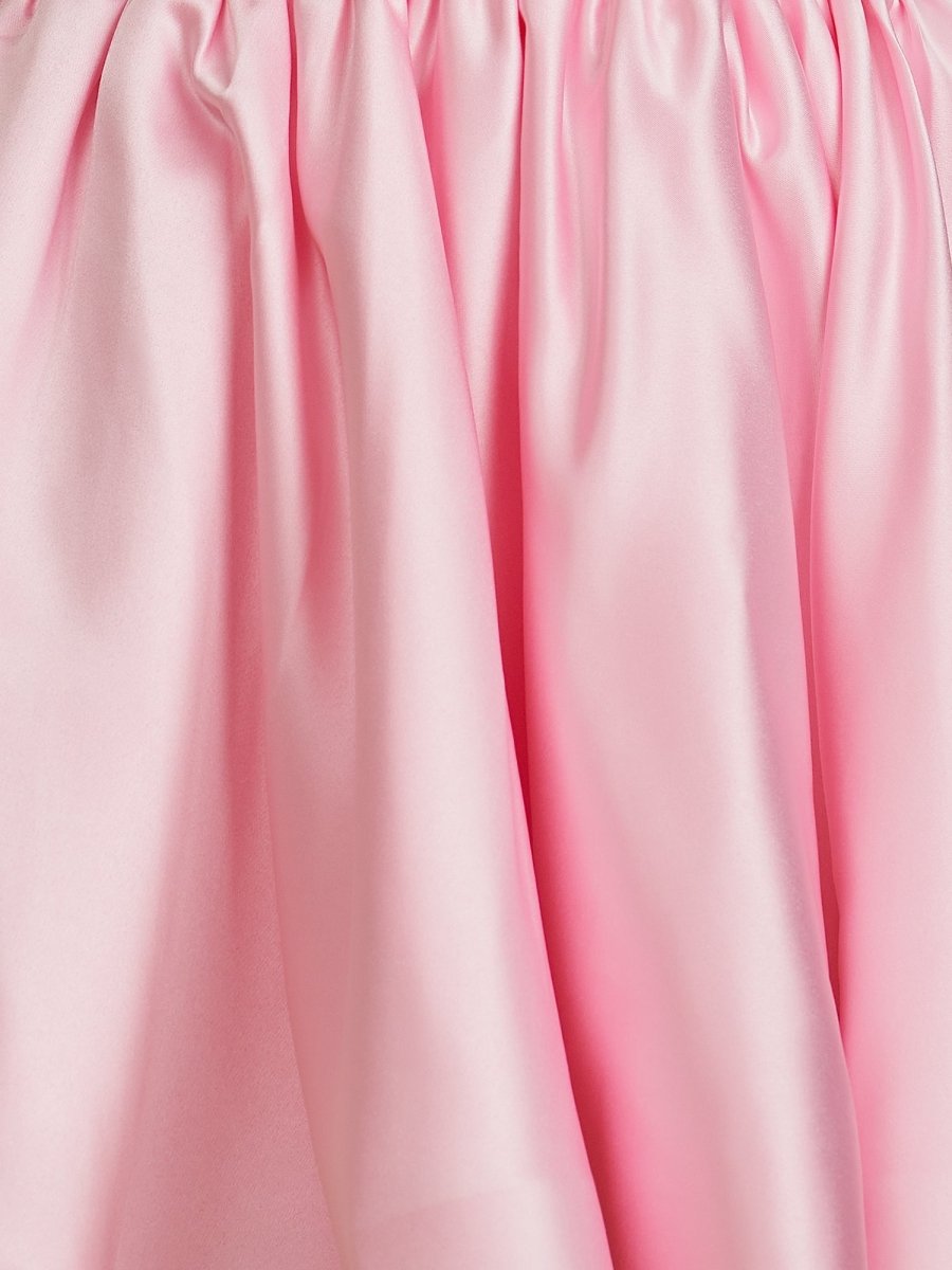 Lirra | Pink - A Line Strapless Satin Corset Short Homecoming Dresses with Sequins - KissProm
