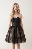 A line Strapless Tulle Homecoming Dress - KissProm