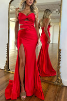 Liz | Cute Mermaid Sweetheart Royal Blue Satin Long Prom Dresses - KissProm