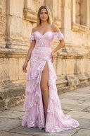 Sheath Off the Shoulder Long Lace Prom Dress (Lace-up Back) - KISSPROM PROM DRESSES