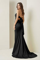 Lorisse | Yellow - Strapless Mermaid Satin Formal Prom Dresses With Cutout - KissProm